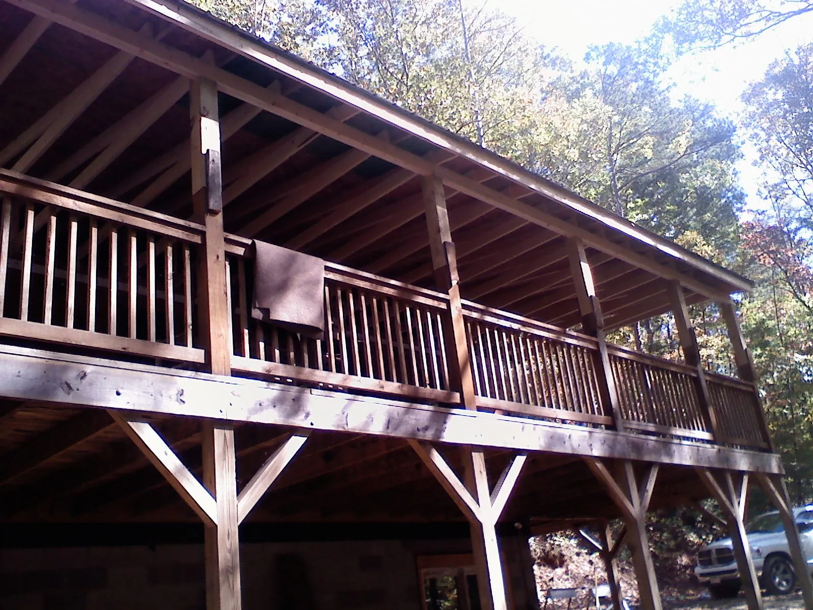 Timber framing under a new elevated porch and deck — Roof Leak Repair in Pickens by Roofing Brothers